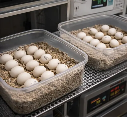 Eclectus fertile eggs medium pack prepared for incubation