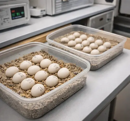 Scarlet Macaw eggs medium pack prepared for incubation